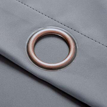 AMAZLINEN 52x84-Inch Grommet Top Blackout Curtains , Charcoal Grey (Set of 2)