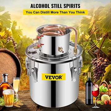 VEVOR Alcohol Still 5Gal Alcohol Distiller Stainless Steel Distillery Kit with Copper Tube & Pump