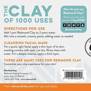 REDMOND - Bentonite, Soothing Mud Facial Mask | Clay of 1000 Uses, 24 Ounce