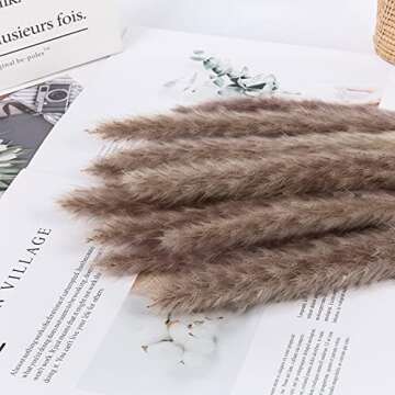 Csyidio 16 Pieces Natural Small Dried Pampas Grass Naturally Dried Flowers for Flower Arrangements H...