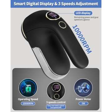 EiLVEEY Electric Lint Remover with LED Display and Rechargeable Design