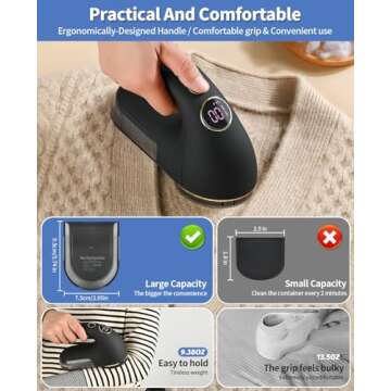 EiLVEEY Electric Lint Remover with LED Display and Rechargeable Design