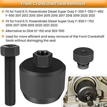 Front+Rear Crankshaft Seal Remover & Installer Tool Set for Ford 6.7L Powerstroke Diesel Super Duty 2011-2022 F250 F350 F450 F550 F650 F750 Replace 303-1510 303-1513 303-1514 303-1509 ST-138 ST-148