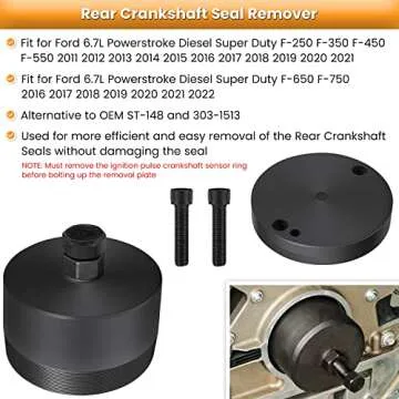 Front+Rear Crankshaft Seal Remover & Installer Tool Set for Ford 6.7L Powerstroke Diesel Super Duty 2011-2022 F250 F350 F450 F550 F650 F750 Replace 303-1510 303-1513 303-1514 303-1509 ST-138 ST-148