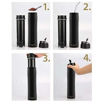 KOHIPRESS French Press Coffee Maker, 12 oz Insulated Mug