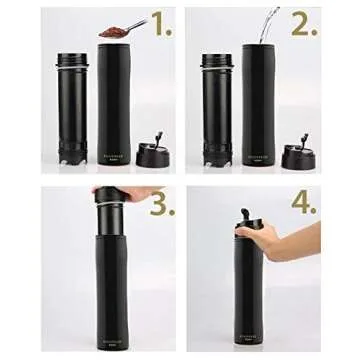 KOHIPRESS French Press Coffee Maker, 12 oz Insulated Mug