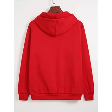 Trendy SOLY HUX Women’s Red Graphic Hoodie for Casual Wear