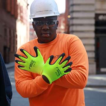 FWPP Latex Coated Work Gloves, Firm Grip for Construction, Gardening Gloves for Men and Women (Size L 6Pairs Yellow GL008003)