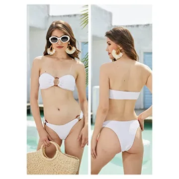 Stylish WDIRARA Strapless 2 Piece Bikini Set for Women