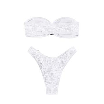 Stylish WDIRARA Strapless 2 Piece Bikini Set for Women