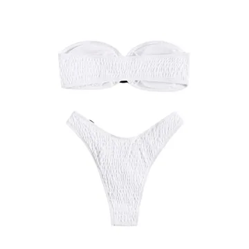 Stylish WDIRARA Strapless 2 Piece Bikini Set for Women