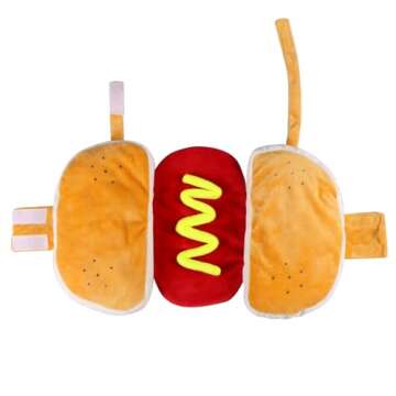 GOYOSWA Hot Dog Costume for Dogs - Fun Pet Halloween Outfit