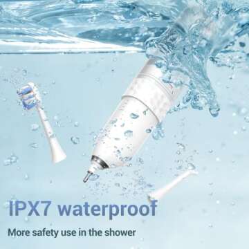 Portable Electric Toothbrush with Water Flosser, 2-in-1 Cordless Waterflosser Teeth Cleaning Kit 2.0, 3+3 Modes, 3 Brush Heads, 1 Jet Tip, IPX7 Waterproof Rechargeable Oral Irrigator for Travel Home