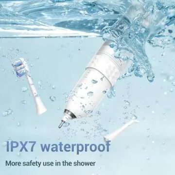 Portable Electric Toothbrush with Water Flosser, 2-in-1 Cordless Waterflosser Teeth Cleaning Kit 2.0, 3+3 Modes, 3 Brush Heads, 1 Jet Tip, IPX7 Waterproof Rechargeable Oral Irrigator for Travel Home