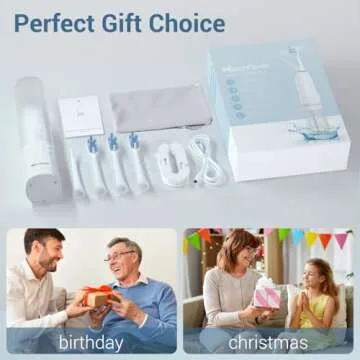 Portable Electric Toothbrush with Water Flosser, 2-in-1 Cordless Waterflosser Teeth Cleaning Kit 2.0, 3+3 Modes, 3 Brush Heads, 1 Jet Tip, IPX7 Waterproof Rechargeable Oral Irrigator for Travel Home