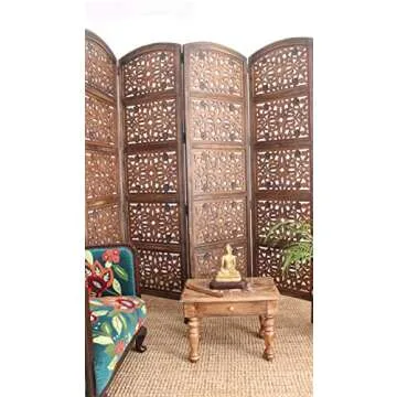 Handcrafted Rajasthan Antique Brown Room Divider Screen