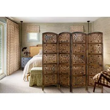 Handcrafted Rajasthan Antique Brown Room Divider Screen