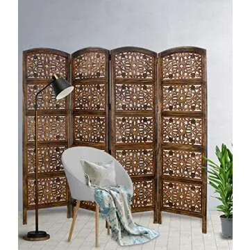 Handcrafted Rajasthan Antique Brown Room Divider Screen