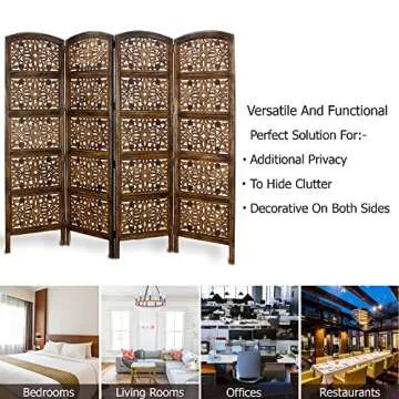 Handcrafted Rajasthan Antique Brown Room Divider Screen
