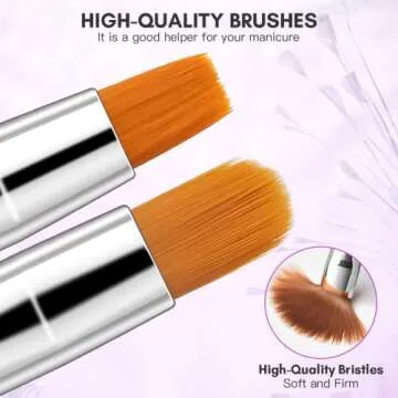 Makartt 7Pcs Nail Art Brushes Set Multifunctional Nail Brushes for Nail Art, Nail Design Brushes Pen Kits Nail art Painting tools with Acrylic Round Flat Pen for UV Gel Poly Extension Gel Nail Salon