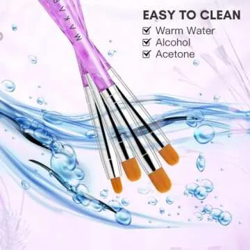 Makartt 7Pcs Nail Art Brushes Set Multifunctional Nail Brushes for Nail Art, Nail Design Brushes Pen Kits Nail art Painting tools with Acrylic Round Flat Pen for UV Gel Poly Extension Gel Nail Salon