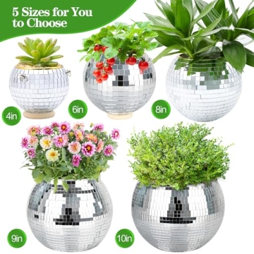 FGBNM 6" Disco Ball Planter for Glamorous Decor