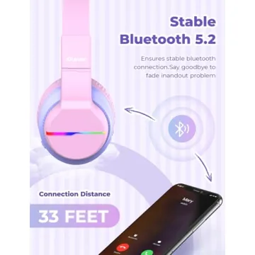 iClever BTH12 Kids Bluetooth Headphones with LED Lights