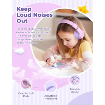 iClever BTH12 Kids Bluetooth Headphones with LED Lights