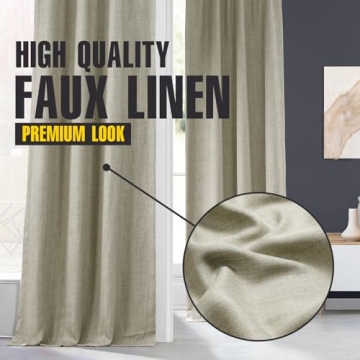 Stylish HPD Faux Linen Blackout Curtains for Home Decor
