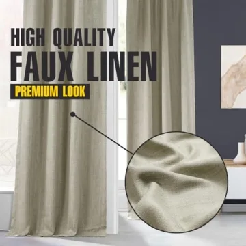 Stylish HPD Faux Linen Blackout Curtains for Home Decor