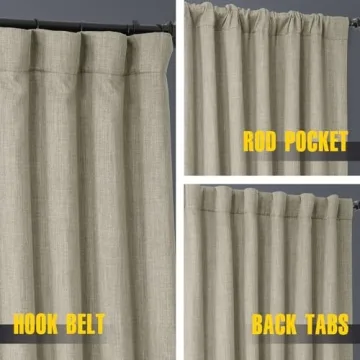 Stylish HPD Faux Linen Blackout Curtains for Home Decor