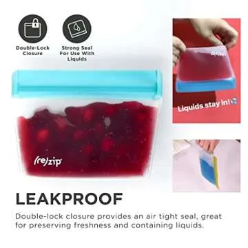 BlueAvocado Re-Zip Seal Reusable Storage Bag Kit (Pack of 5)