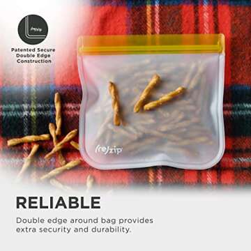 BlueAvocado Re-Zip Seal Reusable Storage Bag Kit (Pack of 5)