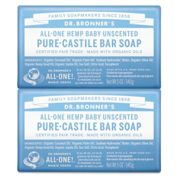 Dr. Bronner's Baby Unscented Bar Soap for Sensitive Skin