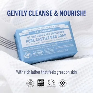 Dr. Bronner's Baby Unscented Bar Soap for Sensitive Skin