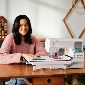 SINGER Quantum Stylist 9960 Computerized Sewing & Quilting Machine with Extension Table, Hard Carrying Case & Accessory Kit | 600 built-in stitches & Lettering, LED Light & High-End Touch buttons