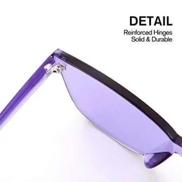 OLINOWL Oversized Square Rimless Sunglasses Tinted Unisex Women Men One Piece colored Transparent Eyewear Retro Eyeglasses
