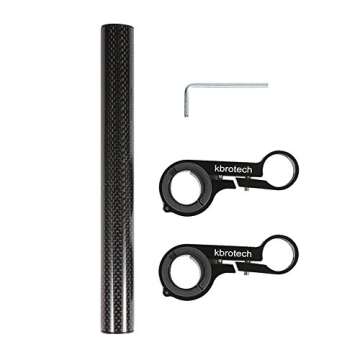 Kbrotech Bike Handlebar Extender Double Handlebar Extension Carbon Fiber Mount Holder with Aluminum Alloy Braket Space Saver (DBlack)