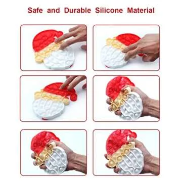 JOYIN 4 PCS Christmas Fidget Toys Push Squeeze Pop Bubble Silicone Pop Fidget s Stress Relief Hand Toy Anxiety Stress Reliever Office Desk Christmas Toys for Kids Adults