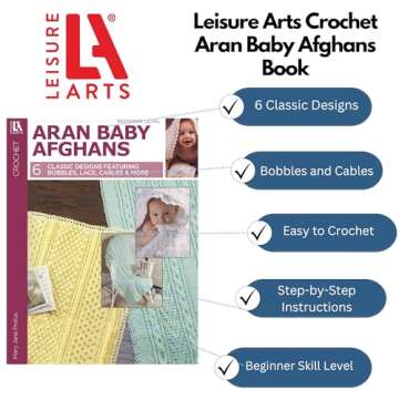 Leisure Arts Aran Baby Afghans to Crochet Book