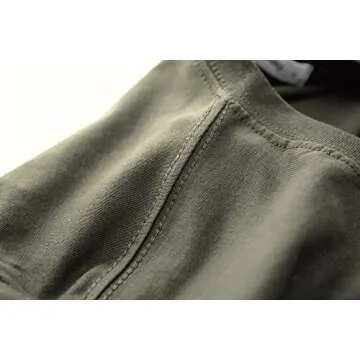 KLIEGOU Mens Longline Cotton Hipster T-Shirt in Army Green