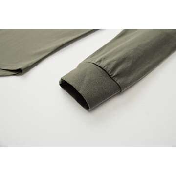 KLIEGOU Mens Cotton Hipster Hip Hop Longline Long Sleeve T Shirt 67(ArmyGreen M)