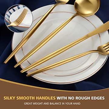 Oliviola Matte Gold Silverware 20-Piece Set for 4