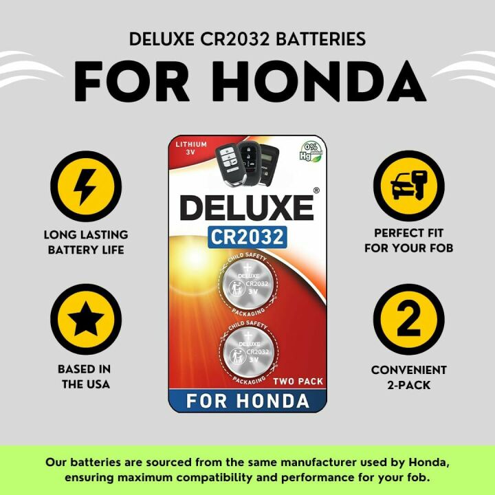 Honda Key Fob Replacement Battery - 2 Pack