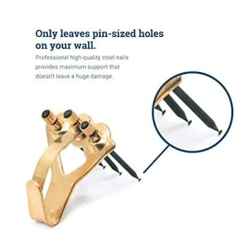 Picture Hang Solutions Earthquake Hangers 75 lb - 10 Pack - Tremor Hanger - Earthquake Picture Hanging Hooks