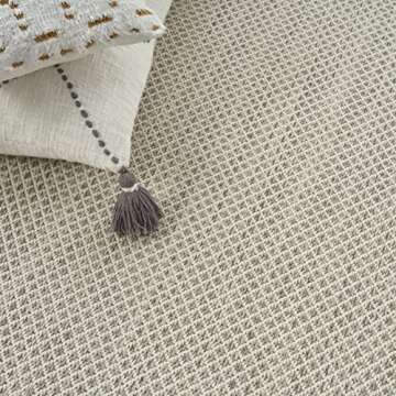 Nourison Courtyard 5x7 Ivory Silver Area Rug - Versatile Design