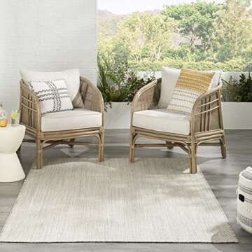 Nourison Courtyard 5x7 Ivory Silver Area Rug - Versatile Design