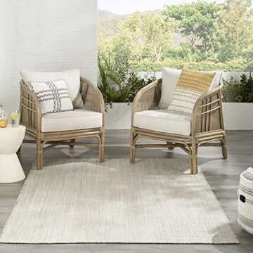 Nourison Courtyard 5x7 Ivory Silver Area Rug - Versatile Design