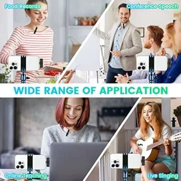 Wireless Microphone for iPhone iPad, Mini Lavalier Clip-on Microphone for Video Recording, Vlog, YouTube, Interview, TikTok