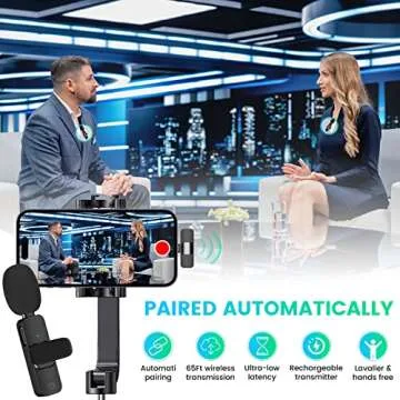 Wireless Microphone for iPhone iPad, Mini Lavalier Clip-on Microphone for Video Recording, Vlog, YouTube, Interview, TikTok